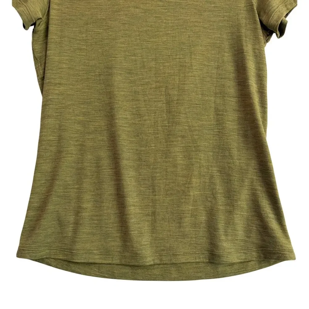 Woolx Crew Neck All Season Tee Green Medium Merino Wool Blend Casual Basics - Picture 4 of 6